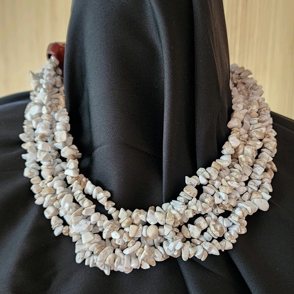 Designed by Gardenia Jewelry Handcrafted Turquoise Stone Statement Necklace - Picture 3 of 9